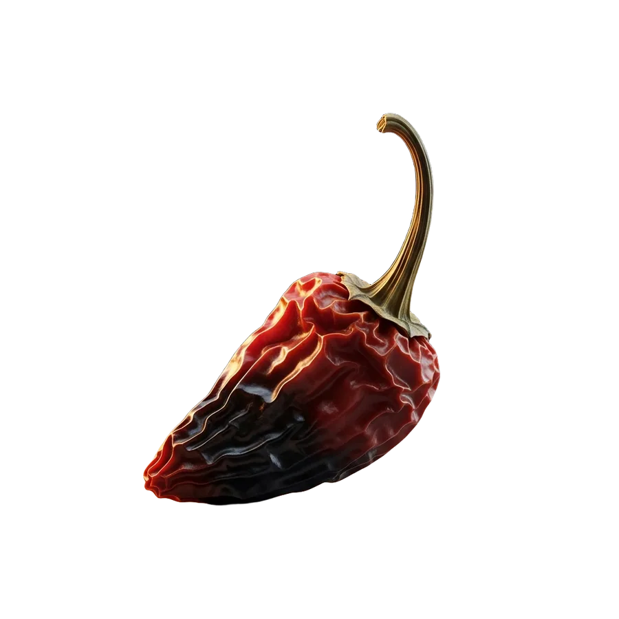 Render 3D de un chile morita ahumado