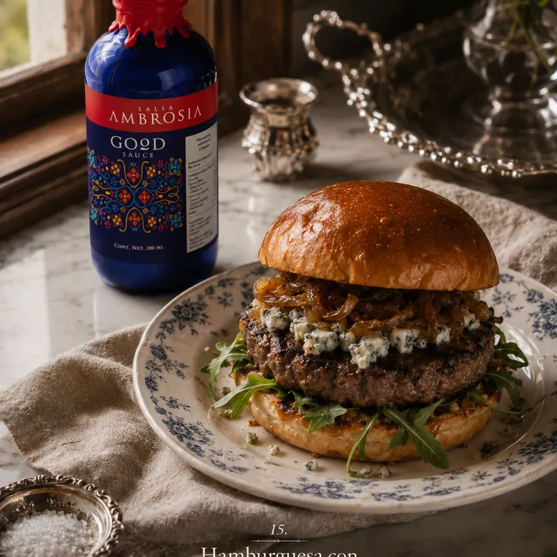 Hamburguesa con queso azul y AMBROSIA