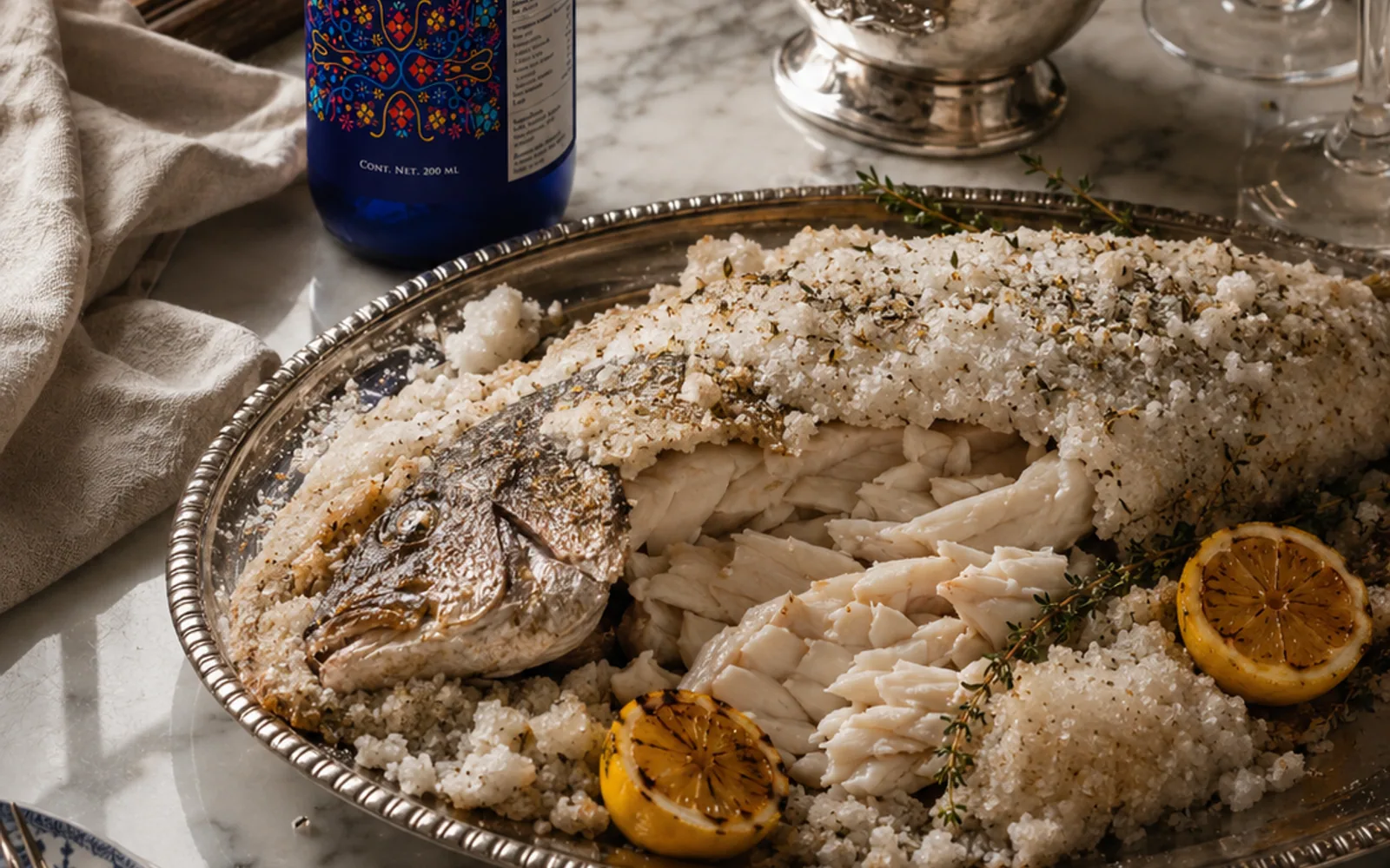 Pescado a la sal con AMBROSIA