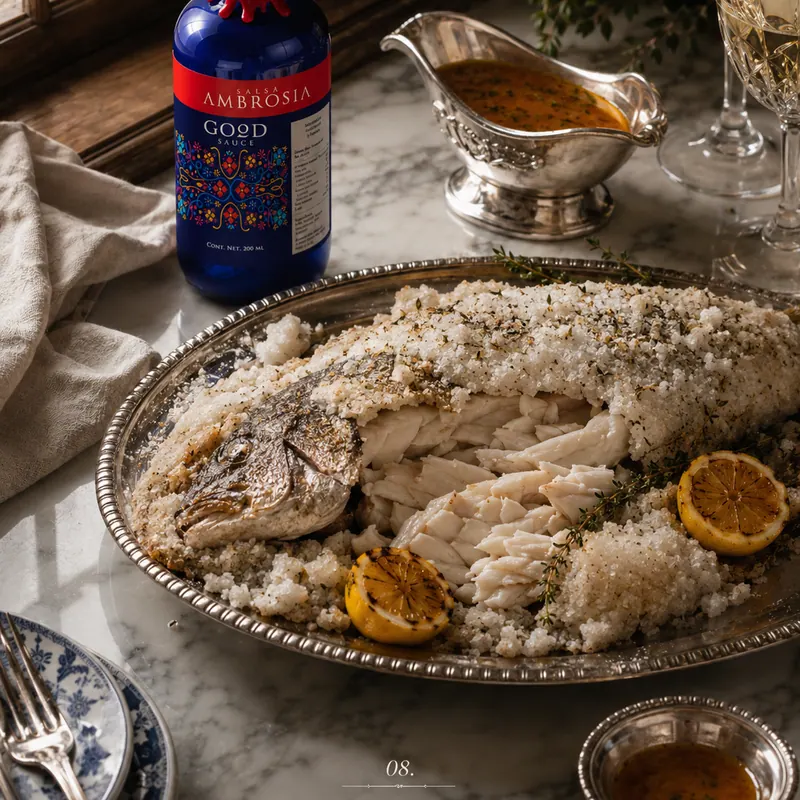 Pescado a la sal con AMBROSIA