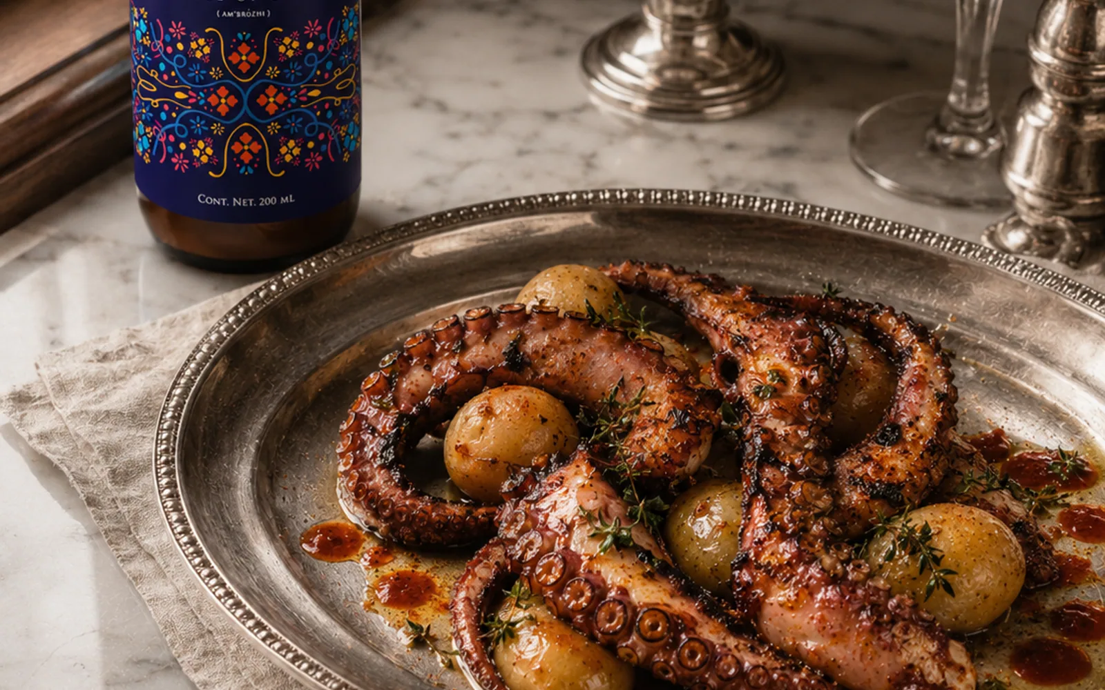 Pulpo a las brasas con AMBROSIA