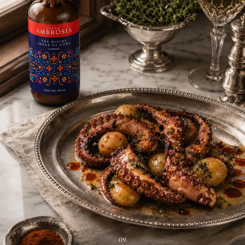 Pulpo a las brasas con AMBROSIA
