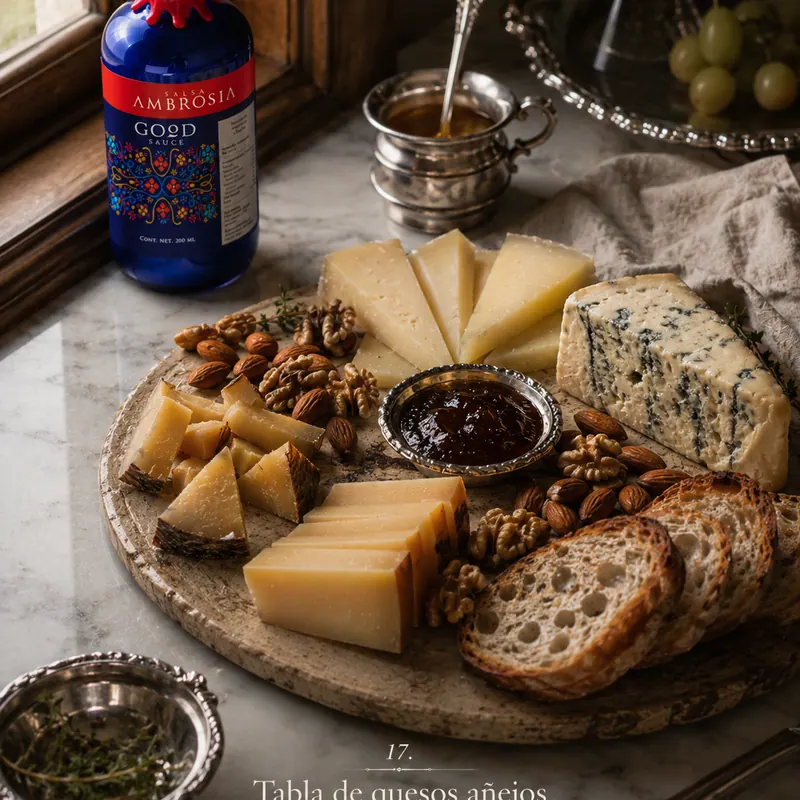 Tabla de quesos anejos con AMBROSIA