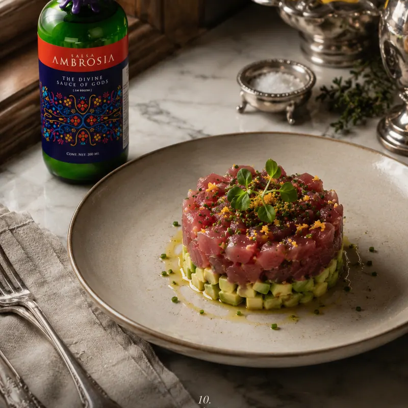 Tartar de atun con AMBROSIA y aguacate